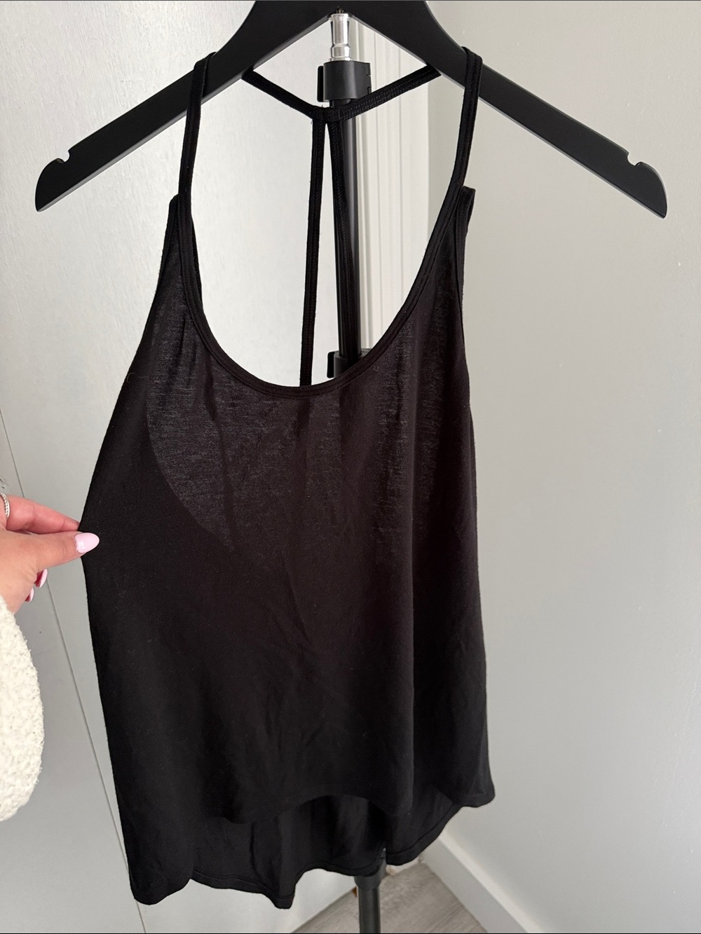 Black Strappy Back Tank Top - Lightweight Women’s Cami